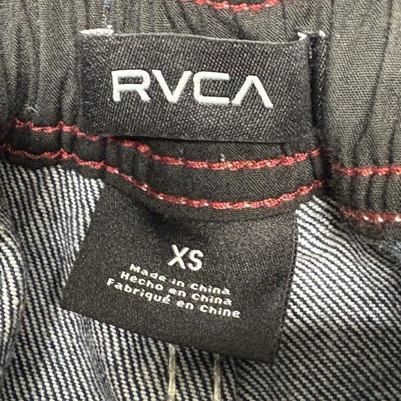 RVCA x Pac Sun Scrunchie High Waisted Jeans Blue Denim Pants Size XS Dark Indigo - Picture 10 of 15